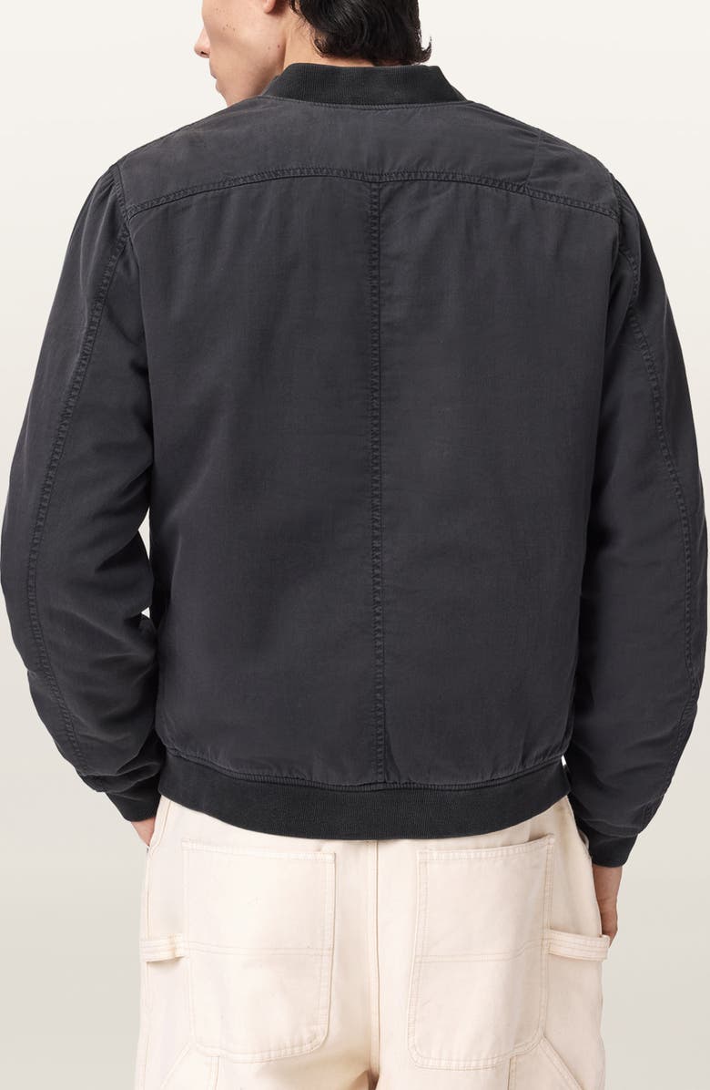 AllSaints Forres Cotton Twill Bomber Jacket, Alternate, color, Blainn Black