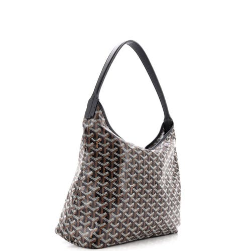 Pre-owned Goyard Goyard Boheme Hobo Printed Coated Canvas In Black