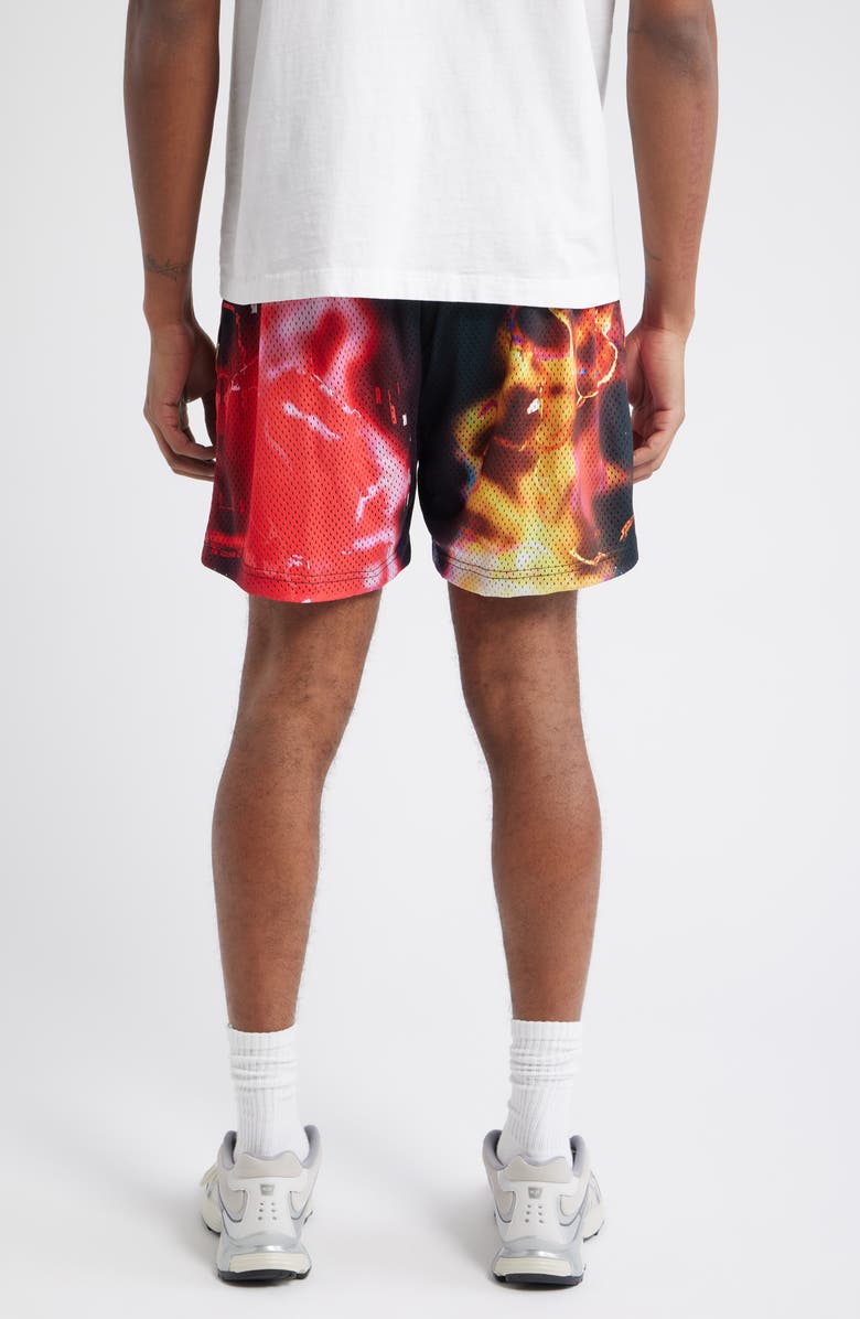 OVERTIME Anime Rival Mesh Basketball Shorts, Alternate, color, Black