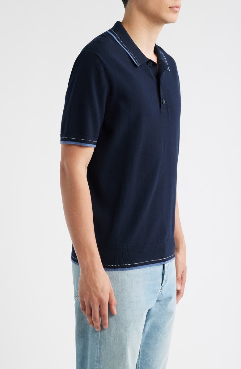 Wax London Turin Tipped Cotton Polo, Alternate, color, Navy / Blue