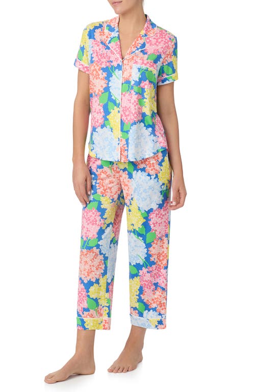 Kate Spade New York Cozy Jersey Cropped Pajama Set In Pink Multi