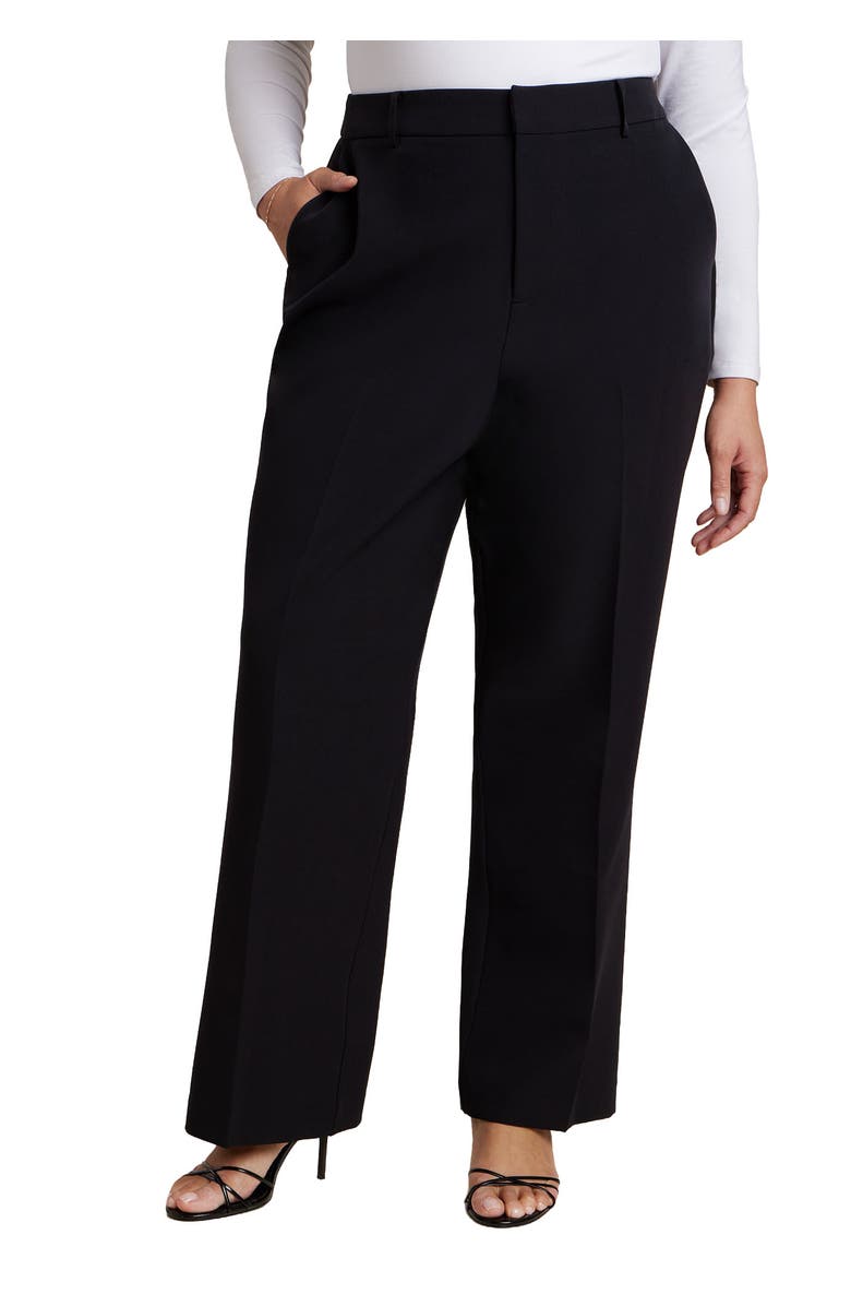 ELOQUII Flare Leg Trouser, Main, color, Black Onyx