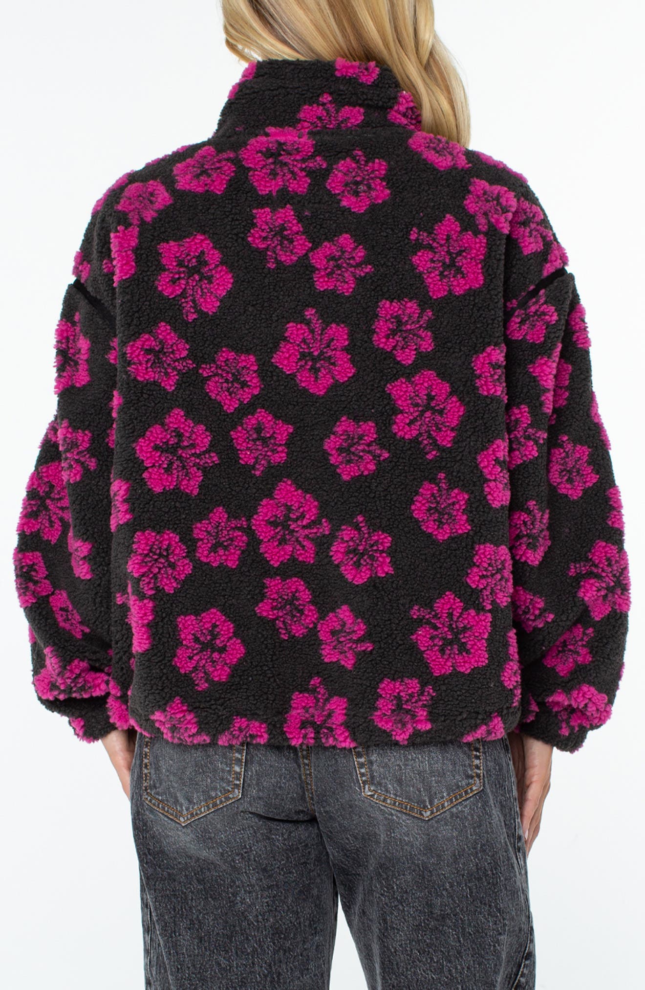 Roxy Wurlie Floral High Pile Fleece Jacket (Women) | Nordstrom