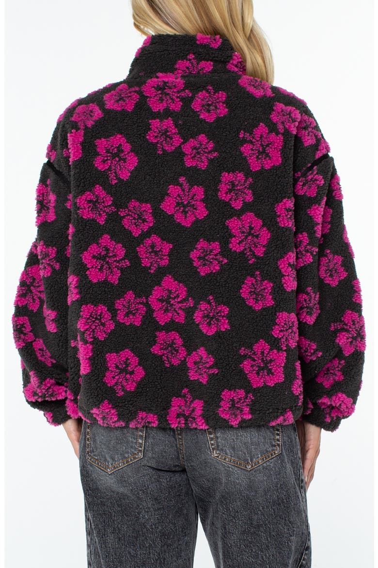 Wurlie Floral High Pile Fleece Jacket, Alternate, color, PHANTOM