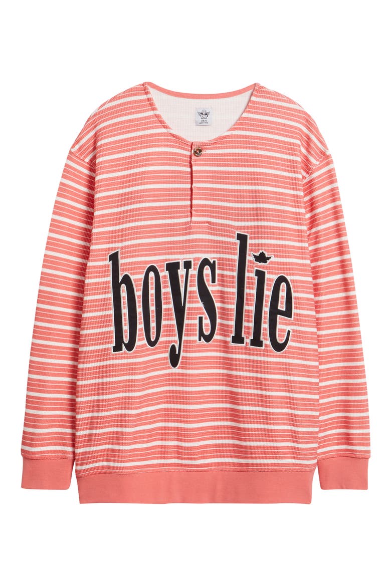Sweet As Candy Stripe Cotton Blend Crewneck Top, Alternate, color, RED MULTI