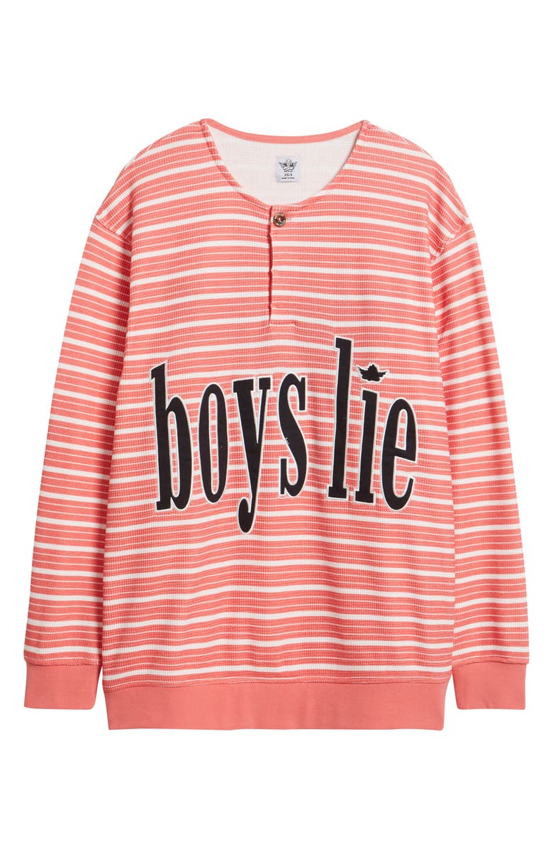 BOYS LIE Sweet As Candy Stripe Cotton Blend Crewneck Top, Alternate, color, Red Multi