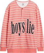BOYS LIE Sweet As Candy Stripe Cotton Blend Crewneck Top