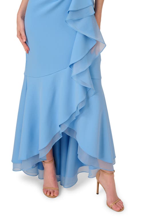 ADRIANNA PAPELL ADRIANNA PAPELL RUFFLE CREPE MERMAID GOWN