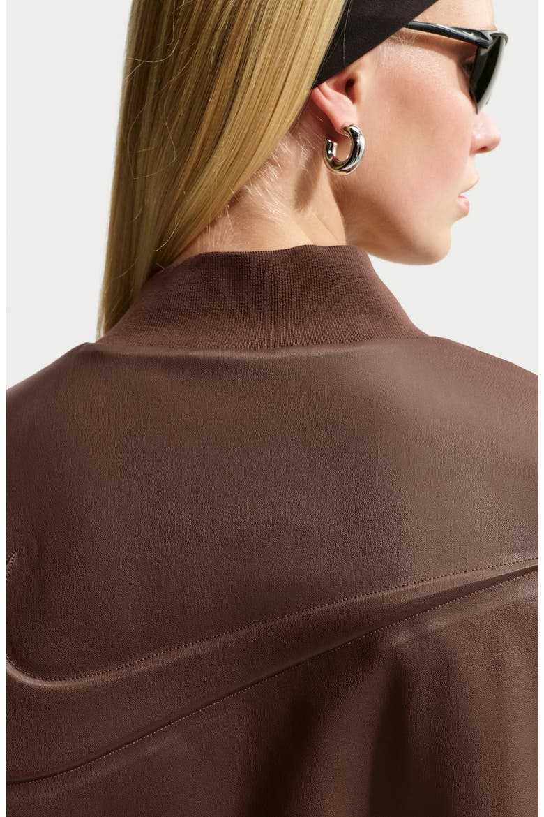 Faux Leather Bomber Jacket, Alternate, color, CACAO WOW/ CACAO WOW
