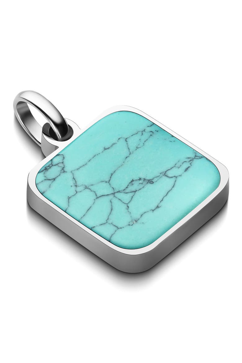Men's Square Agate Pendant Necklace, Alternate, color, TURQUOISE