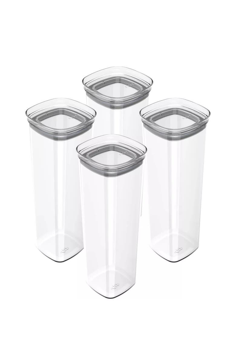 OU Airtight Clear Stackable Food Storage Container Set with Leak Proof Lid, Main, color, 