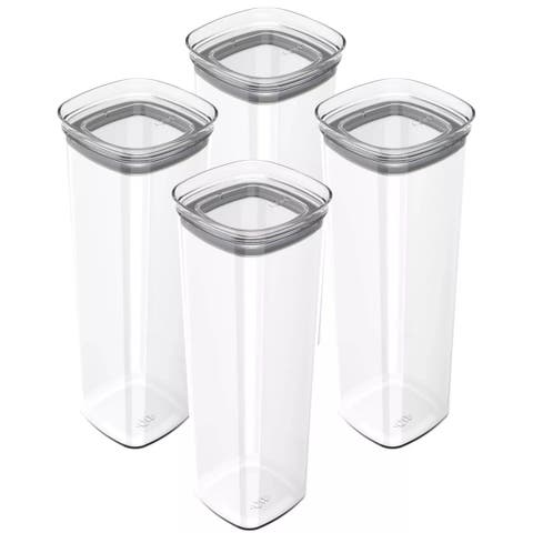 Airtight Clear Stackable Food Storage Container Set with Leak Proof Lid