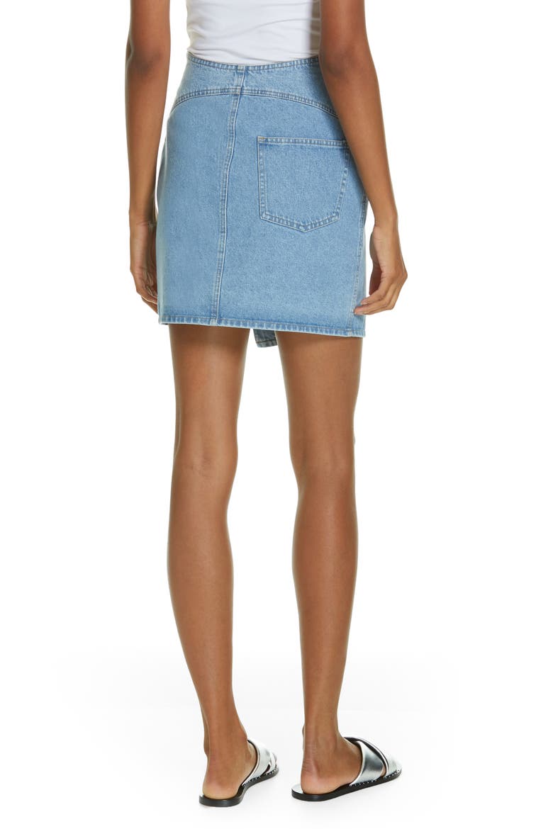 Amita Denim Wrap Skirt, Alternate, color, 80S WASH