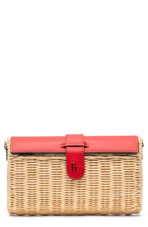 Betsy Wicker Basket Crossbody Bag