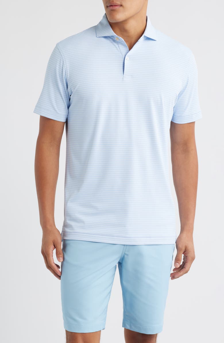 Peter Millar Channel Stripe Performance Jersey Polo, Main, color, Wisteria