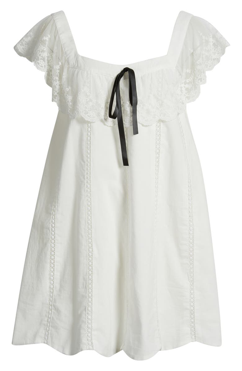 Lulus Lana Lace Trim Minidress, Alternate, color, White