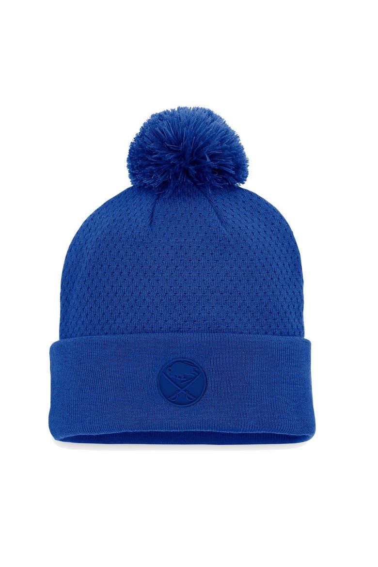 Women's Fanatics Branded Royal Buffalo Sabres Authentic Pro Road Cuffed Knit Hat with Pom, Main, color, Royal