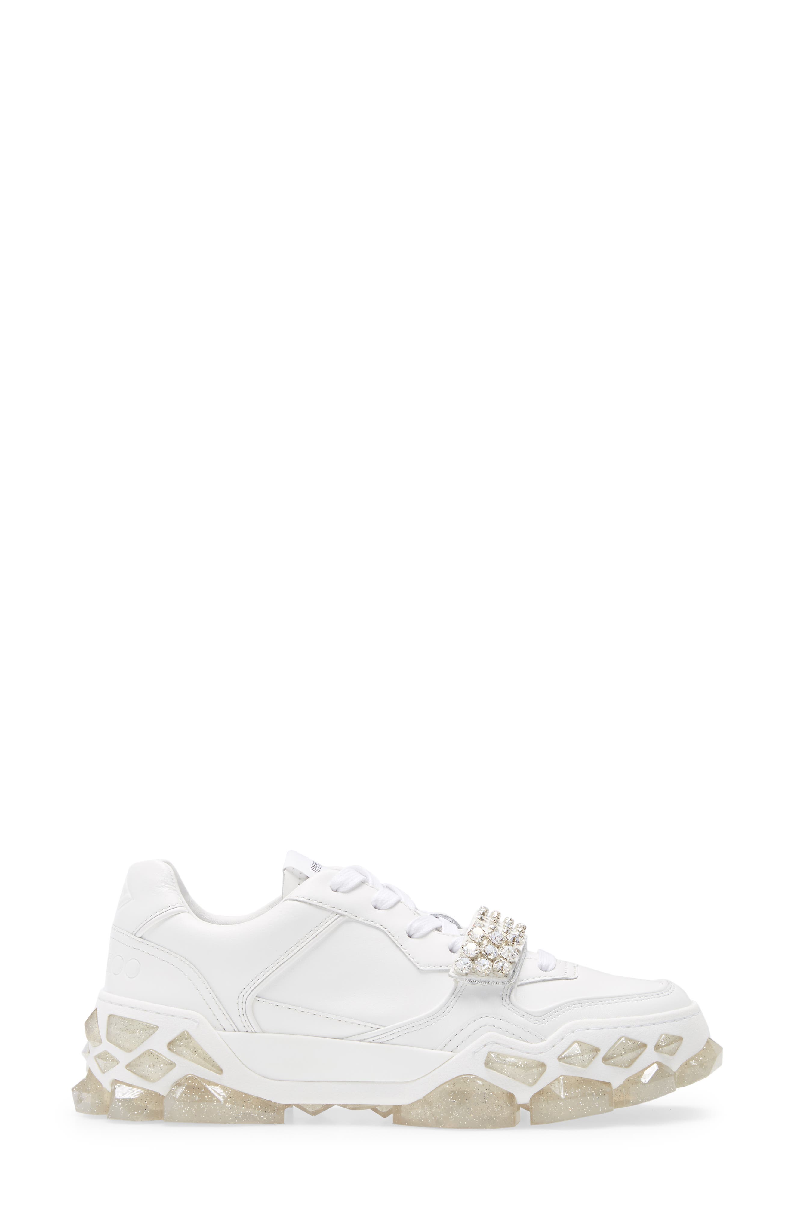 Jimmy Choo Crystal Embellished Low Top Sneaker, Alternate, color, 