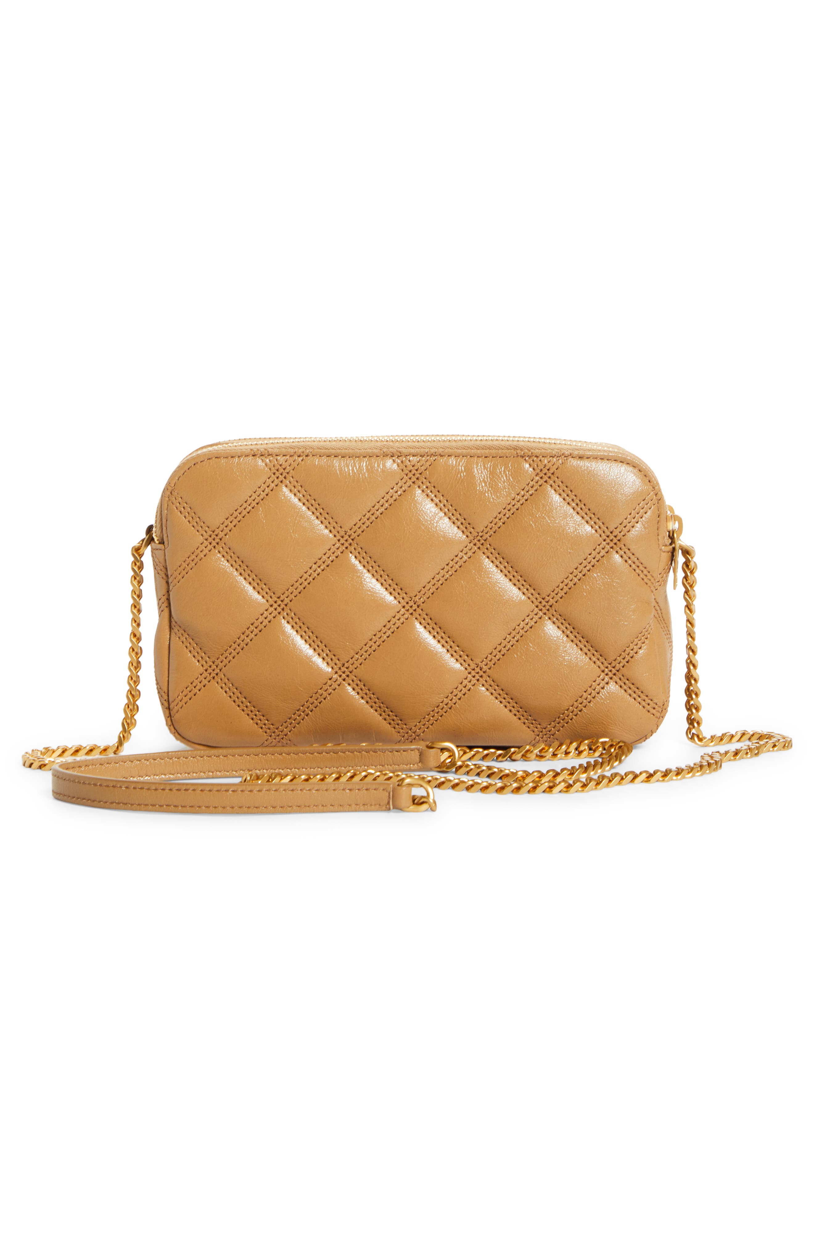 Becky Diamond Quilted Leather Camera Bag, Alternate, color, NATURAL TAN