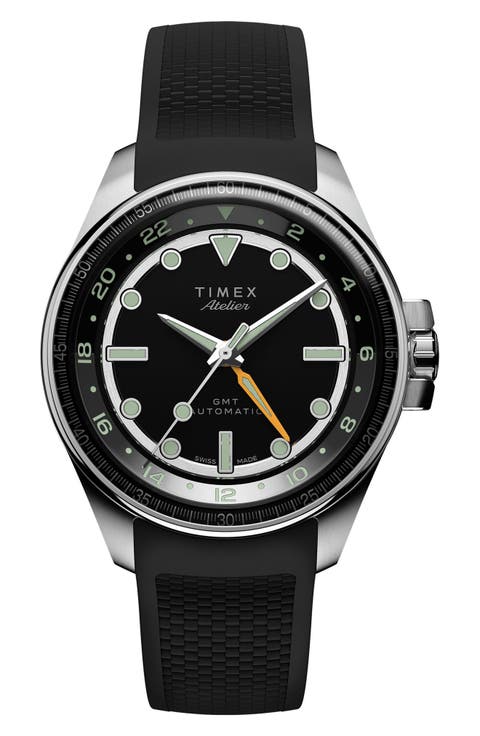 Atelier Sport GMT Automatic Rubber Strap Watch, 40mm