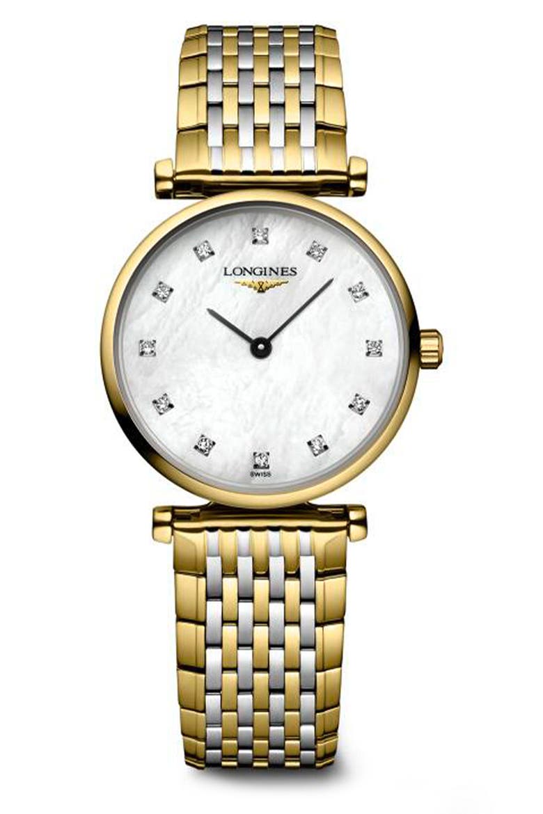 La Grande Classique Diamond Bracelet Watch, 24mm, Main, color, WHITE