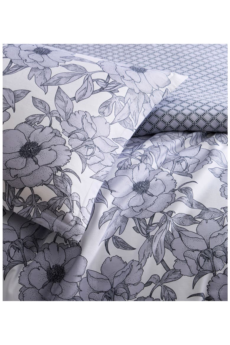 Mood Floral Duvet Cover & Pillow Shams Set, Alternate, color, DEEP BLUE