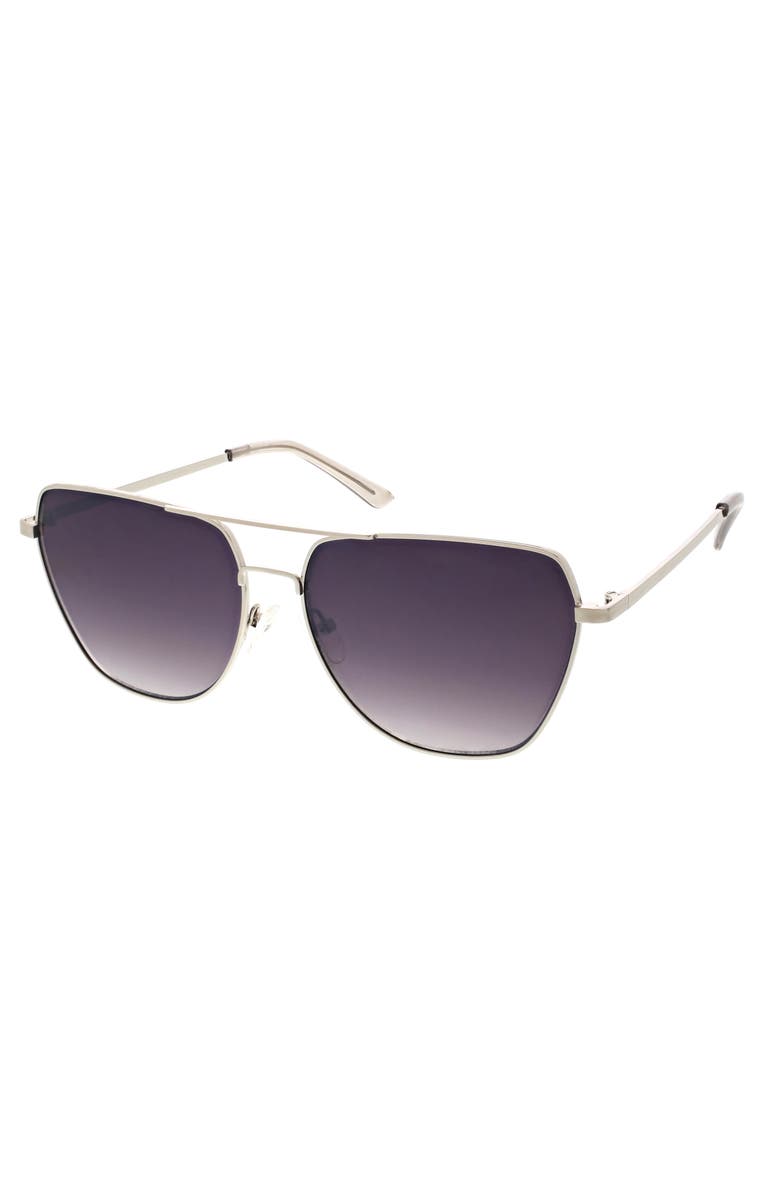 BCBG 62mm Modern Geometric Aviator Sunglasses, Alternate, color, 