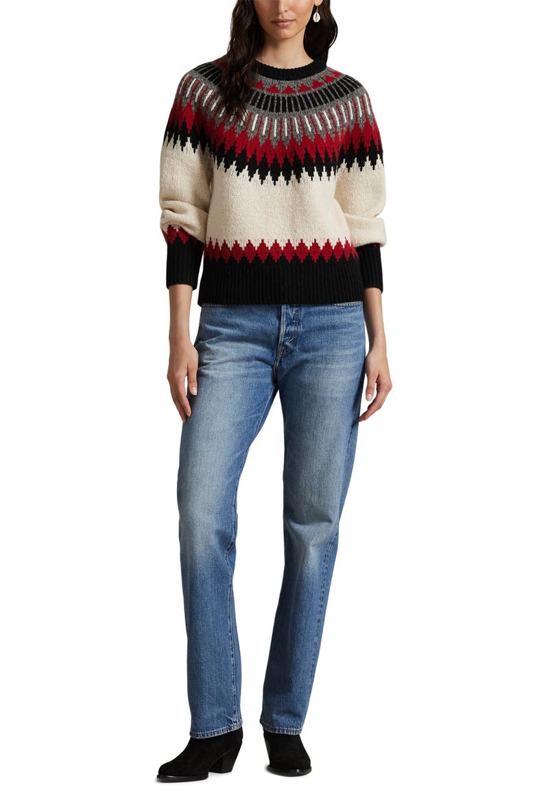 Fair Isle Wool & Cashmere Sweater, Alternate, color, AUTHENTIC CREAM MULTI