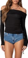 EDIKTED Off the Shoulder Long Sleeve Top