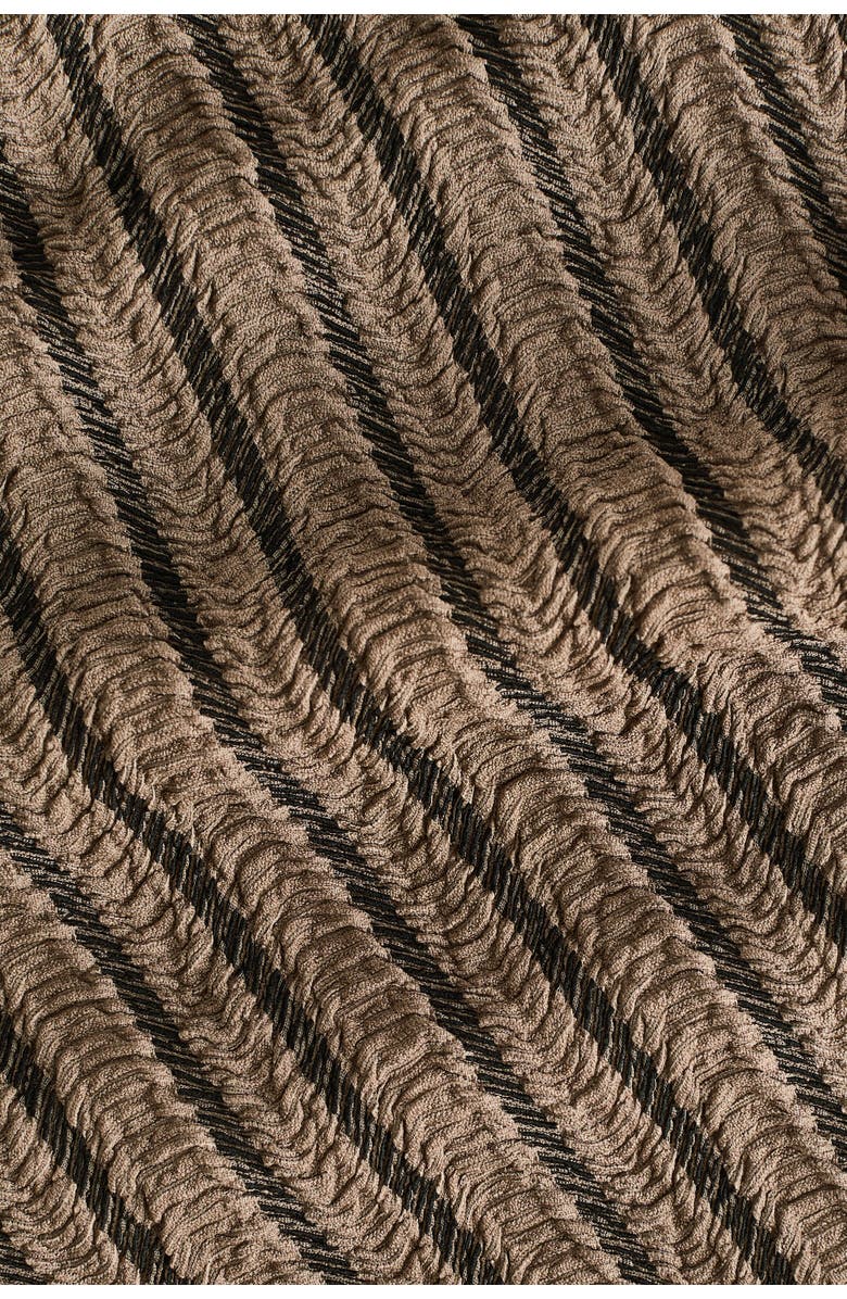 H&M Wide Crinkled Trousers, Alternate, color, Dark Taupe/Striped