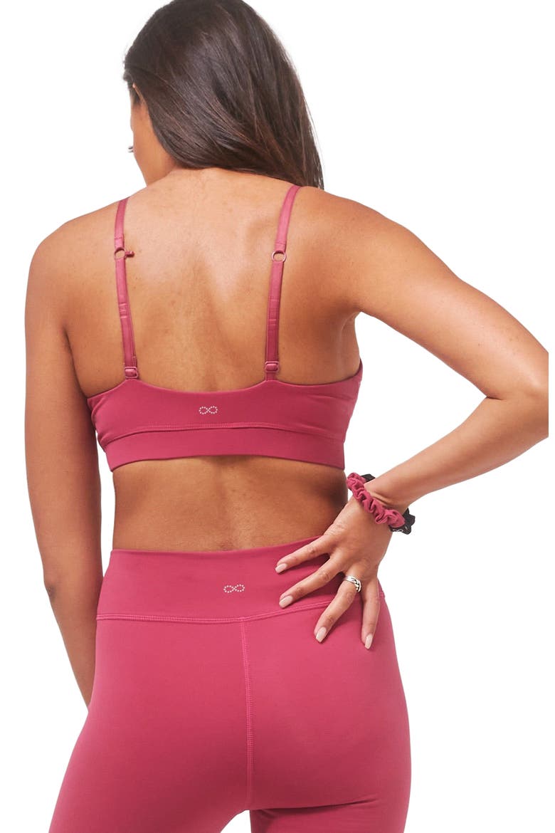 Uplift V Neck Sports Bralette, Alternate, color, Fuschia/Black