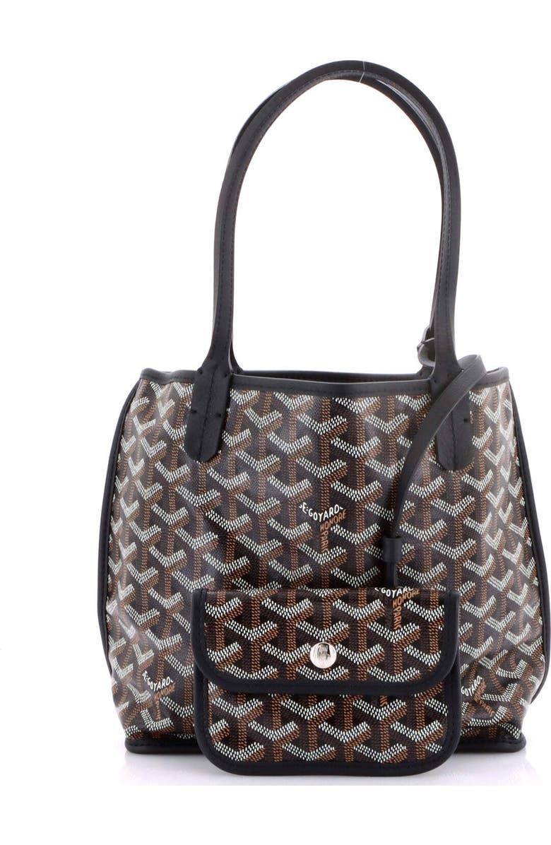 Pre-Owned Goyard Anjou Reversible Tote Coated Canvas Mini, Alternate, color, Black