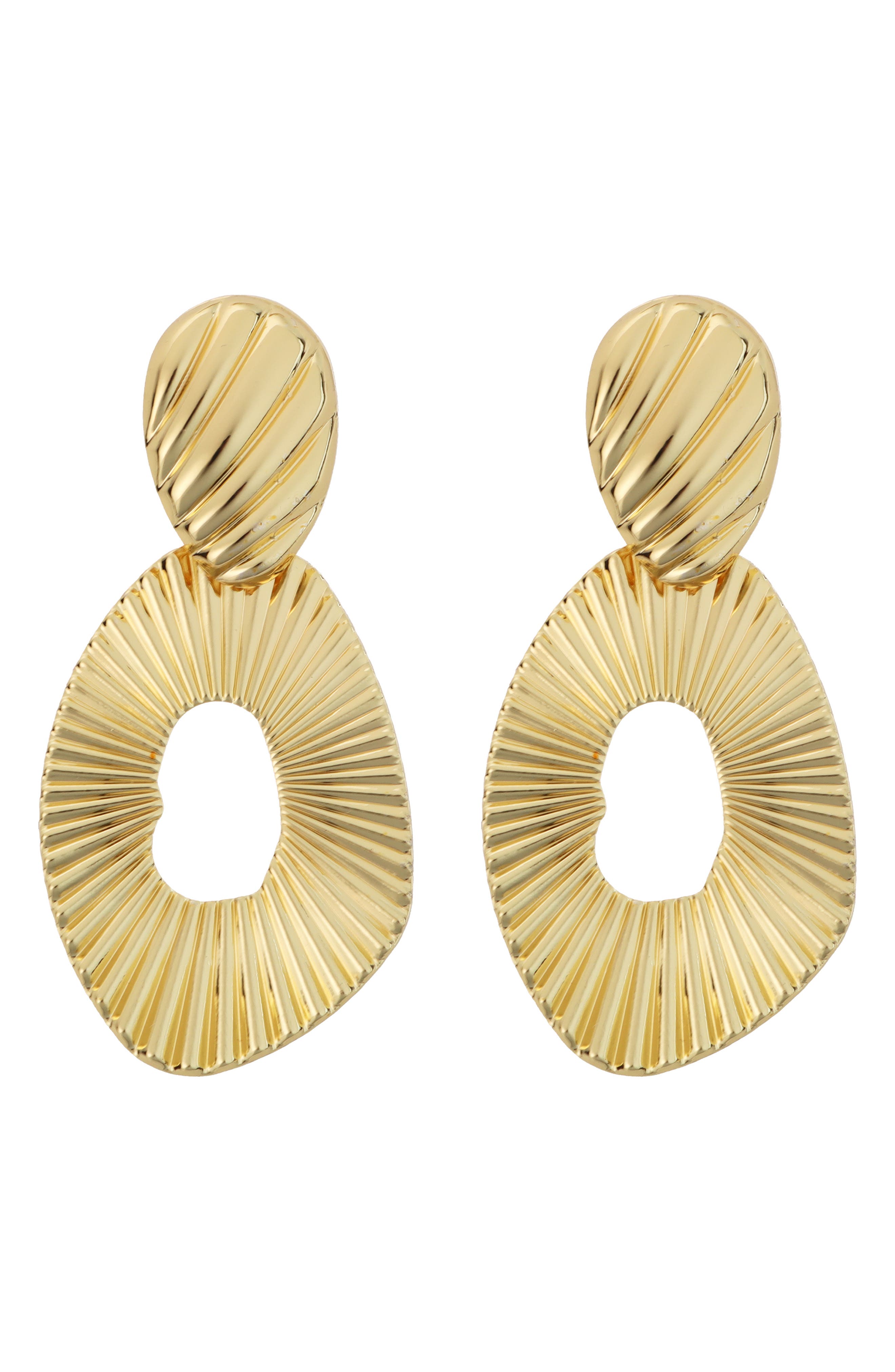 Textured Open Circle Drop Earrings