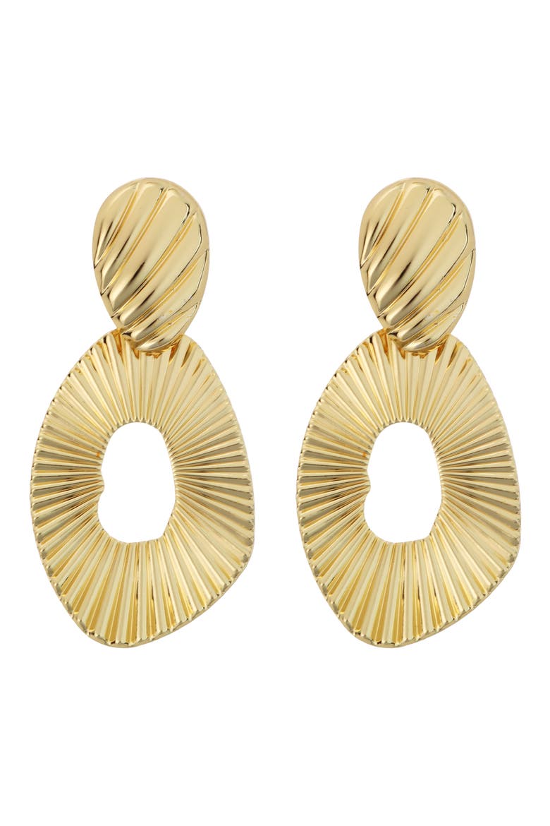 Textured Open Circle Drop Earrings, Main, color, GOLD