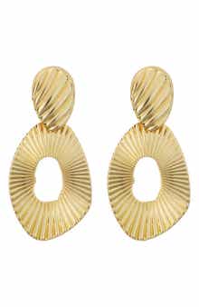 Textured Open Circle Drop Earrings
