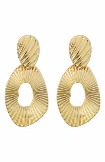 Textured Open Circle Drop Earrings