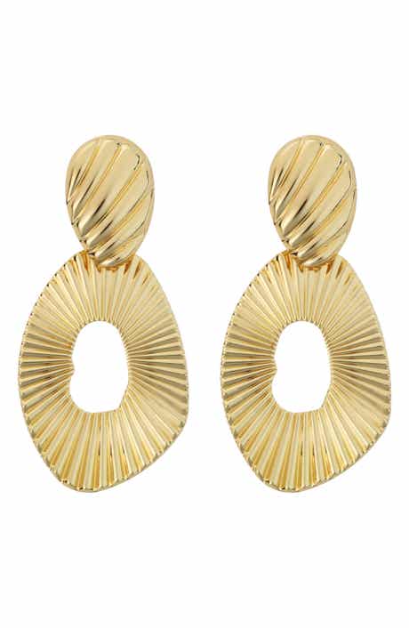 Textured Open Circle Drop Earrings