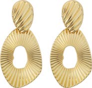Panacea Textured Open Circle Drop Earrings