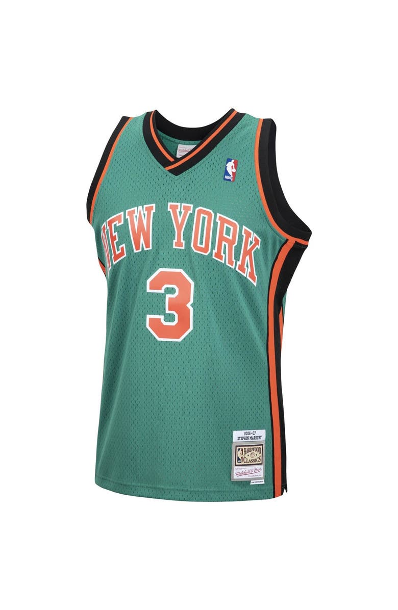 Mitchell & Ness Men's Mitchell & Ness Stephon Marbury Green New York Knicks 2006/07 Hardwood Classics Swingman Jersey, Alternate, color, 