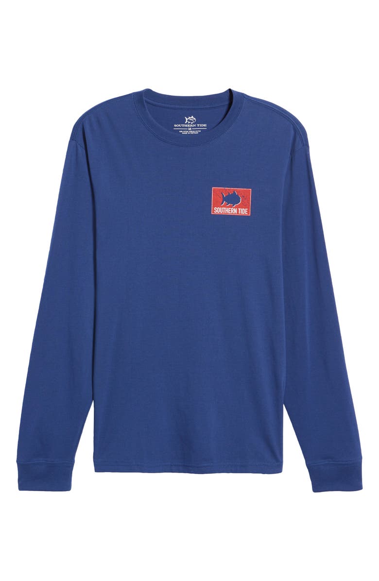 Southern Tide Shark Flag Long Sleeve Graphic Tee, Alternate, color, 