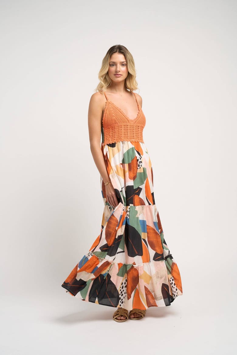 Seneiya Crochet Dress, Alternate, color, Orange