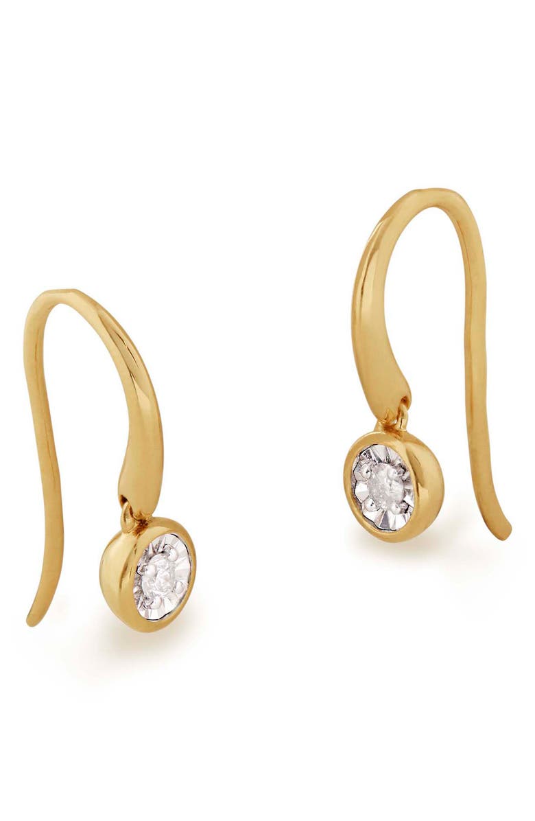 Monica Vinader Diamond Essential Drop Earrings, Main, color,