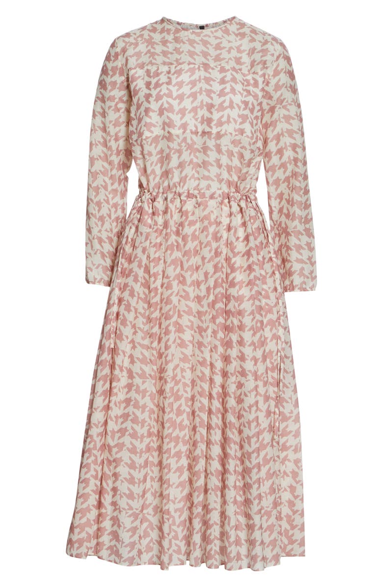 Sara Lanzi Pleated Houndstooth Midi Dress, Alternate, color, 