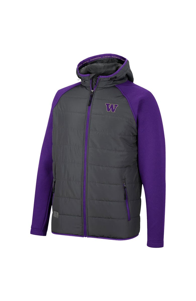 COLOSSEUM Men's Colosseum Charcoal/Purple Washington Huskies Good On You Raglan Full-Zip Jacket, Alternate, color, 
