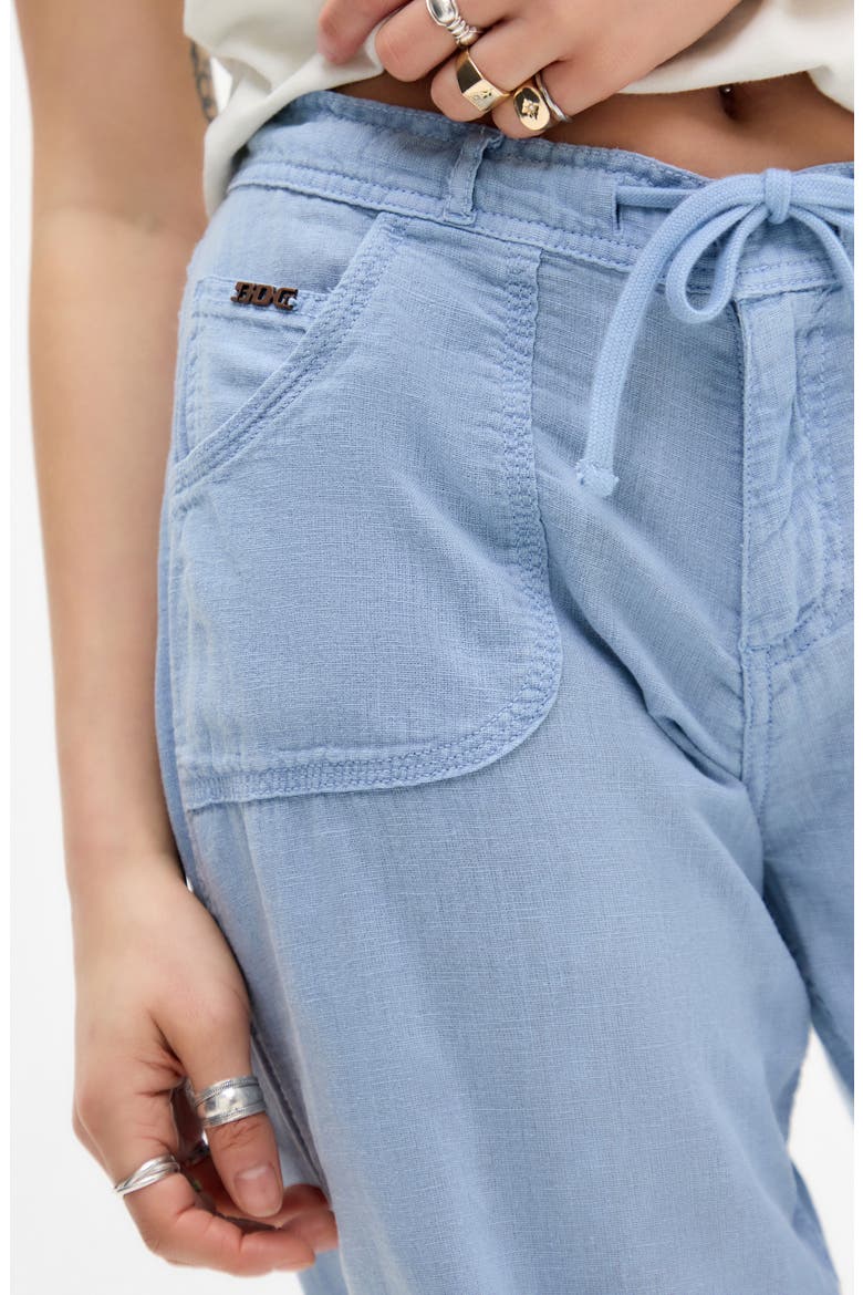 Five-Pocket Linen Blend Pants, Alternate, color, PALE BLUE