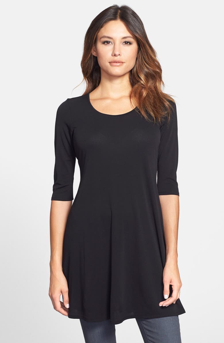 Eileen Fisher Scoop Neck Silk Tunic, Main, color,
