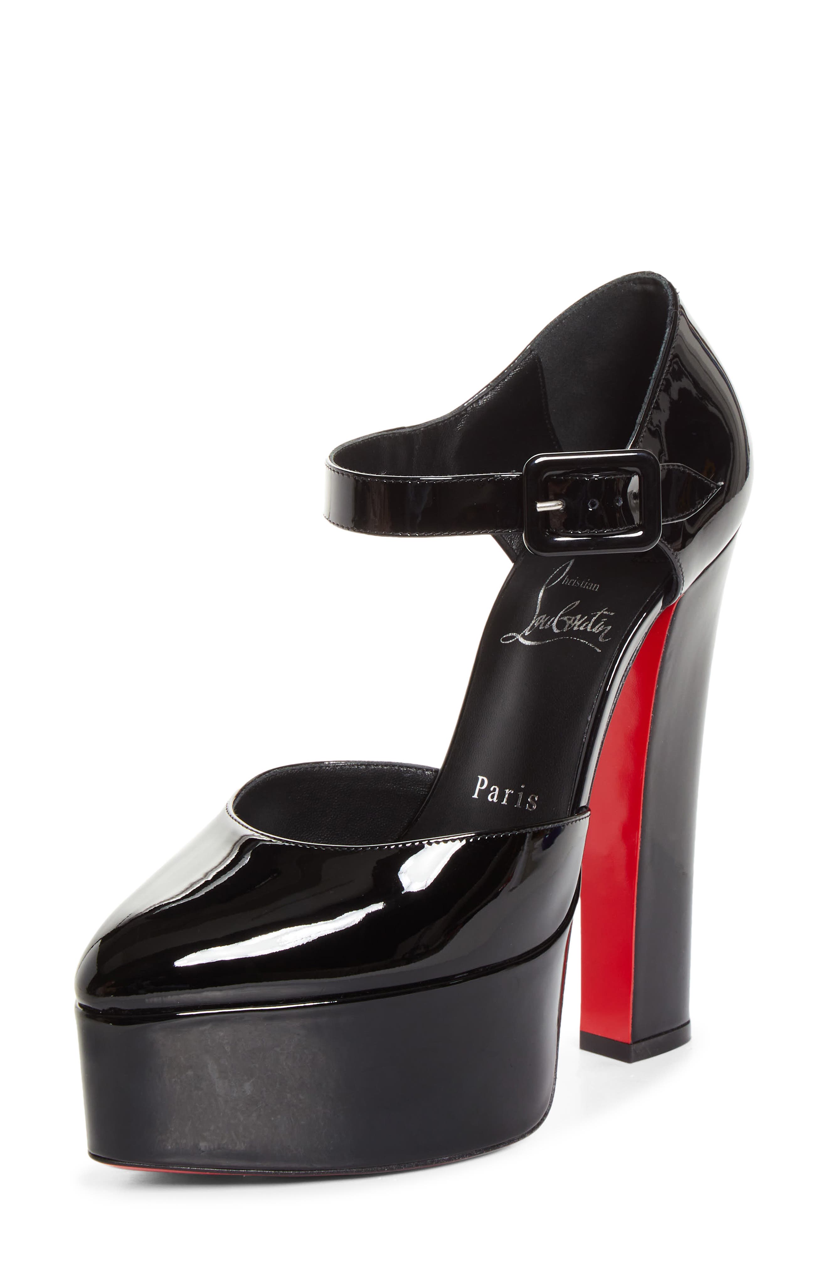Jenna Buckle Platform Pump, Main, color, B439 BLACK/ LIN BLACK