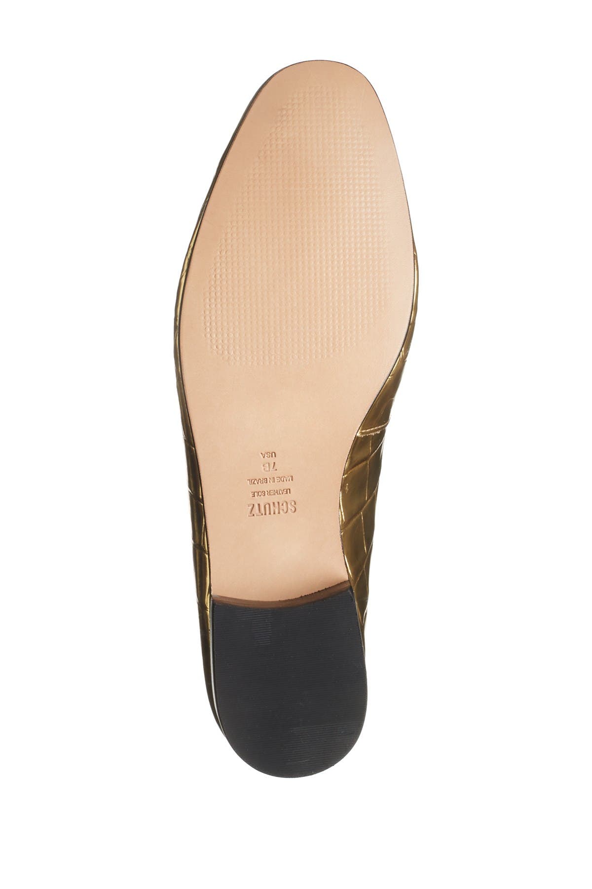 Schutz Flor Metallic Croc Embossed Leather Loafer, Alternate, color, 