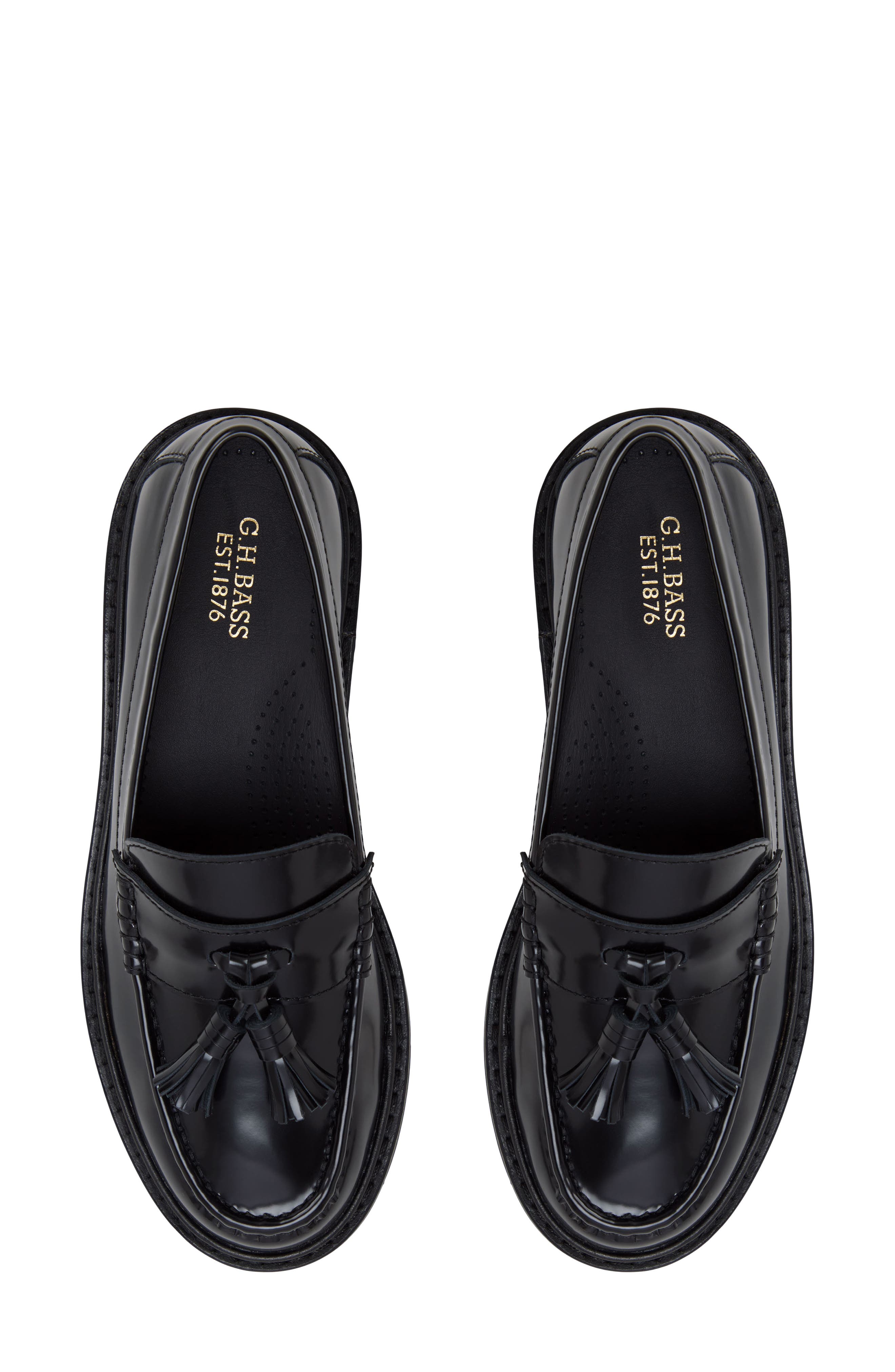 Margot Leather Tassel Loafer, Alternate, color, BLACK