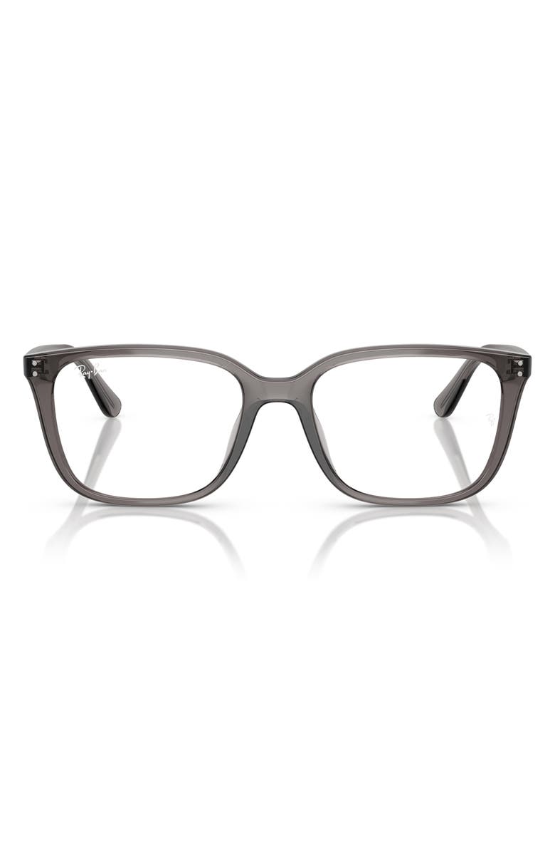 Ray-Ban 55mm Square Optical Glasses, Main, color, Transparent Grey